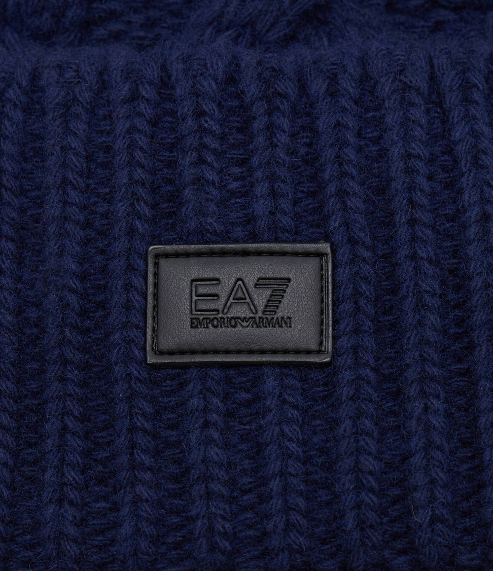 Хлопковая шапка EA7 - темно-синий(240124 3F103)