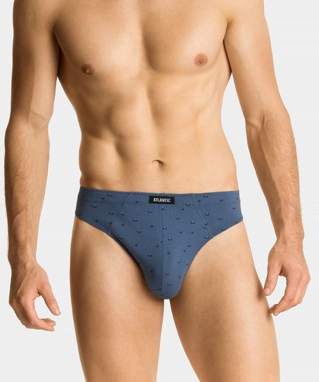 Мужские трусы (3шт) слипы спорт Atlantic 3MP-115, светлый графит + темно-синие + деним
