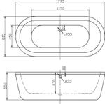 Ванна акриловая отдельностоящая BelBagno BB12-1775