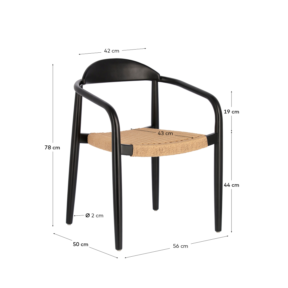 Стул Glynis черный натуральный