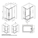 Душевой ограждение 120х90, без поддона AM.PM Func W84G-403-12090-MT