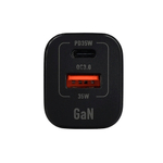 Сетевое зарядное устройство GoPower GPQC09 1USB+1Type-C 35W QC3.0 GAN черный