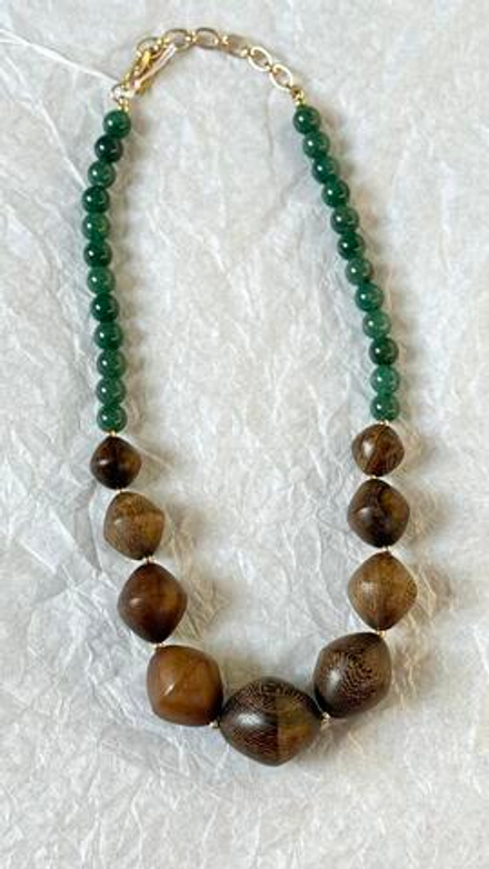 Колье Nature Bijoux, Aventurine, с авантюрином и деревом роблес, NB25.1-15-43442 (зеленый)