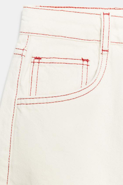 ZARA ДЖИНСЫ Z1975 BARREL СО СРЕДНЕЙ ПОСАДКОЙ, ЭКРЮ