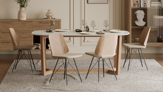 Стол обеденный Cross 2 180*90 см (белый, бук)