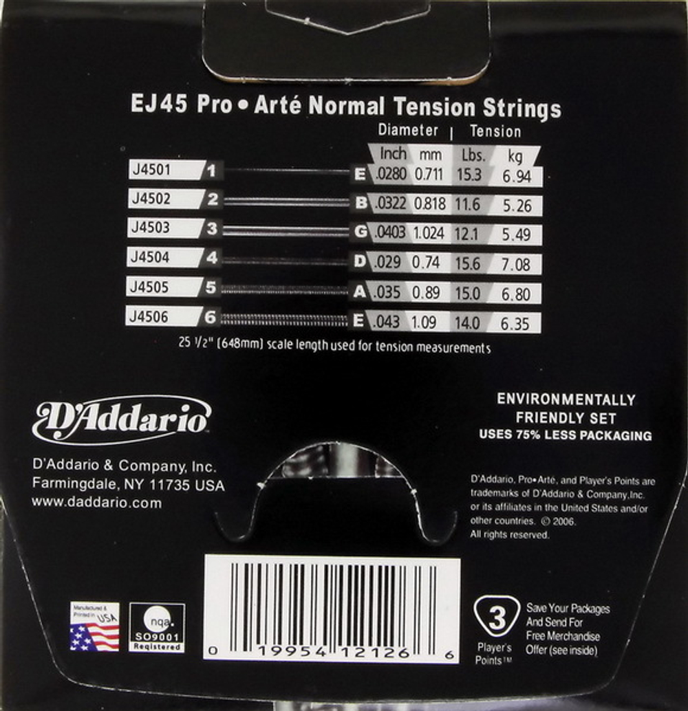 Струны D`Addario EJ45 (Classical) Нейлон