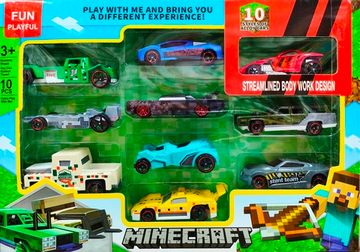 Набор металлических машинок Майнкрафт 10в1