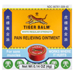 Tiger Balm, обезболивающая мазь, белая, обычной силы действия, 4 г (0,14 унции)