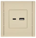 FORTE&PIANO Розетка USB A+C 3,1А FP450 ваниль IEK