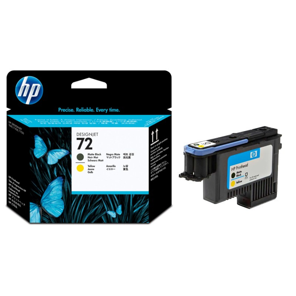 Печатающая головка HP 72 (C9384A) черная матовая и желтая (6K)