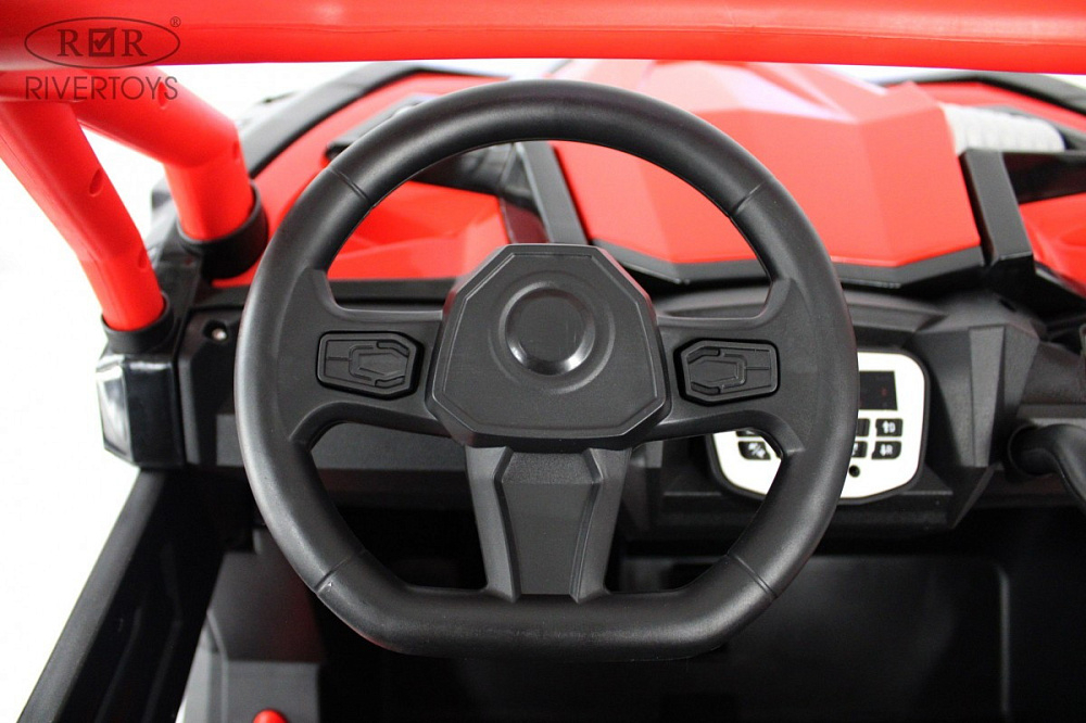Детский электромобиль RiverToys X707XX BLACK-RED/черно-красный
