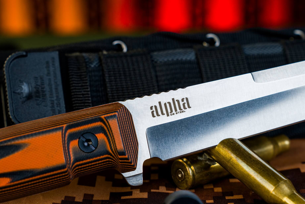 Тактический нож Alpha D2 Stonewash Black-Orange G10