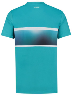 Мужская теннисная футболка K-Swiss Hypercourt Express Crew Tee 2 M - algiers blue/white