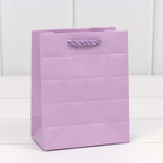 Пакет подарочный 12х15х7см Фигуры и узоры "Квадраты" (Сиреневый)