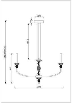 Подвесная люстра 14W 3000K 4947/01 SP-8 золото/прозрачный Capello Divinare