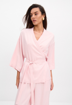 Рубашка-кимоно розовая