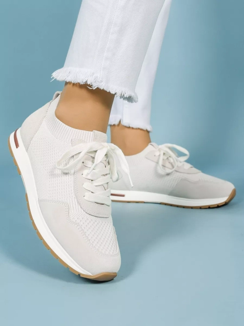 Кроссовки нат. замша/текстиль (36-41)р. / шт. HL-135-WHITE