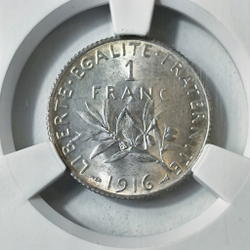 Монета Франции 1 Франк (franc) 1916 год