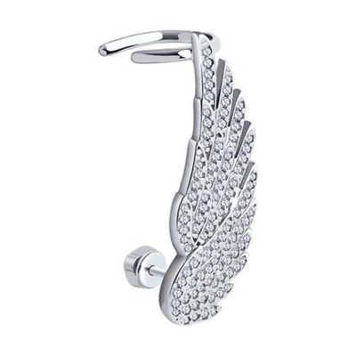 Серьга из серебра с фианитами 94170242