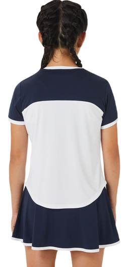 Футболка для девочки теннисная Asics Tennis Short Sleeve Top - brilliant white/midnight