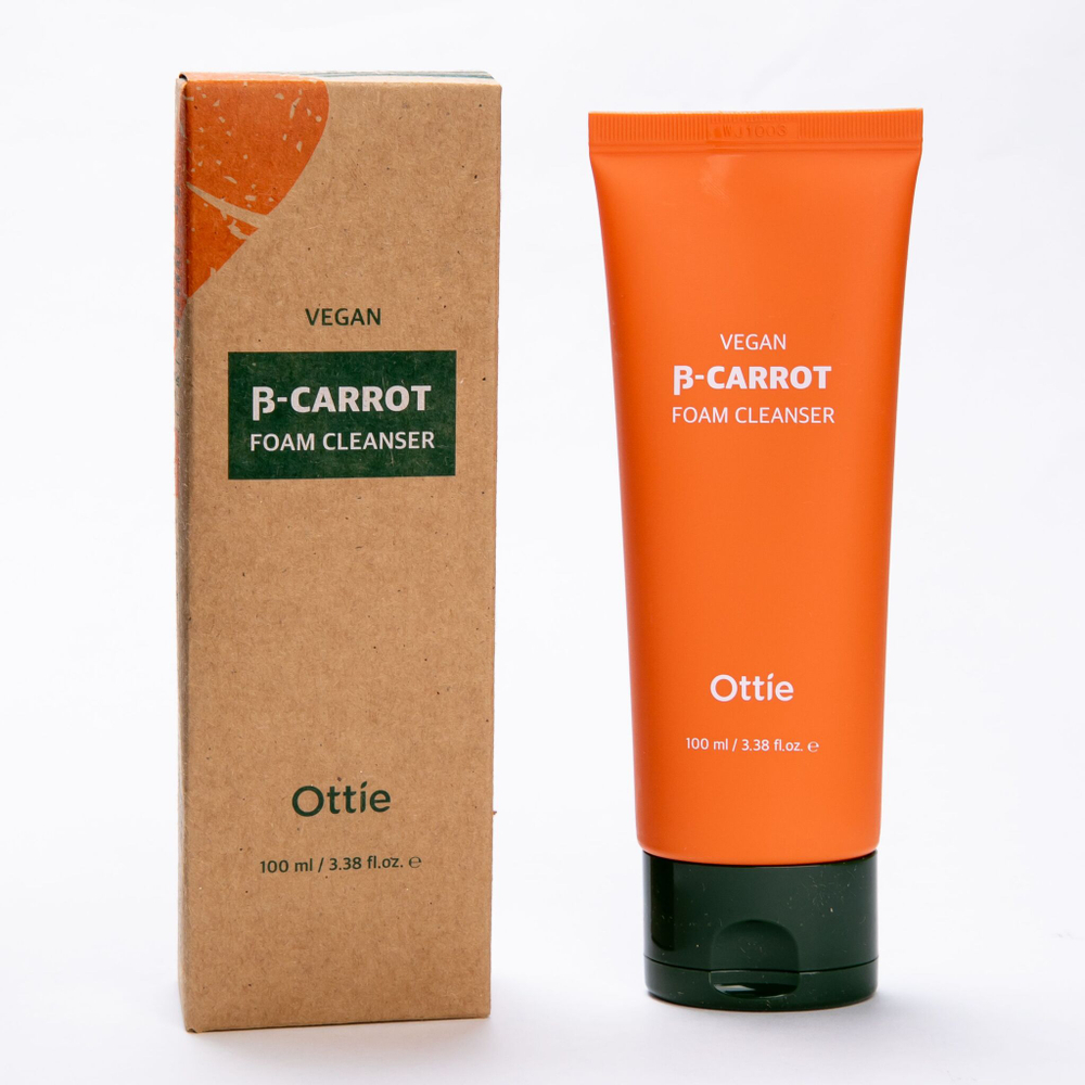 Ottie Vegan Beta-Carrot Foam Cleanser Очищающая веган-пенка на основе органической моркови и комплексом Prebiome