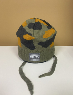 Шапка "Agbo" на мальчика трикотажная на х/б подкладке с завязками из 30% шерсти, размер 48-50, цвета в ассорт.