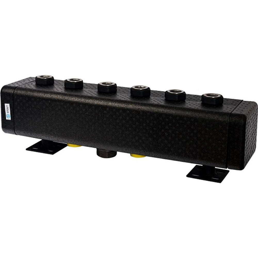 Коллектор котельной разводки STOUT DN32 - 2" на 3 контура 2" (черная сталь)