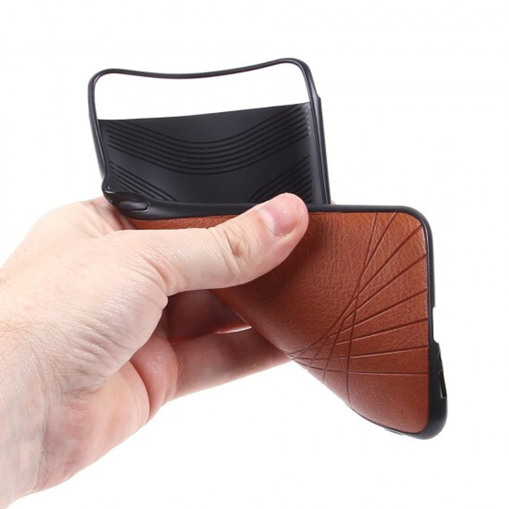 Чехол ТПУ под кожу для Samsung Galaxy A90, 011178 Коричневый