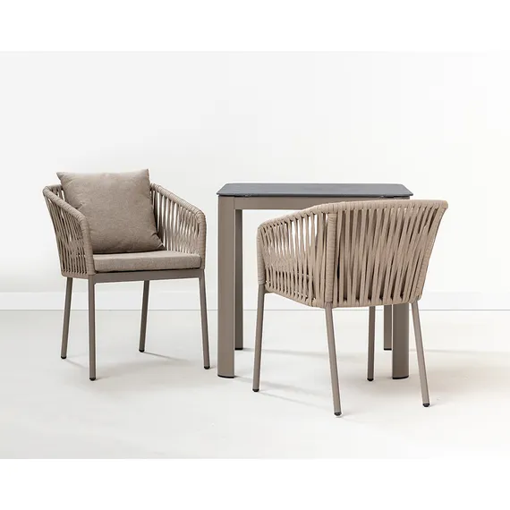 Плетеный стул Terri, серо-бежевый