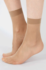 Капроновые носки на комфортной широкой резинке (Размер: S-M) (Цвет: телесный)