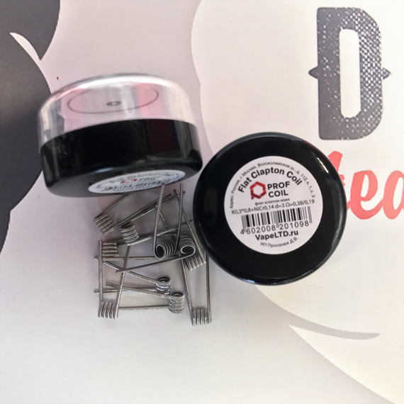 Спирали Prof Coil Flat Clapton K0,3*0,8 + 0,14 NiCr0,14 d=3 ?=0,38/0,19 (2шт)