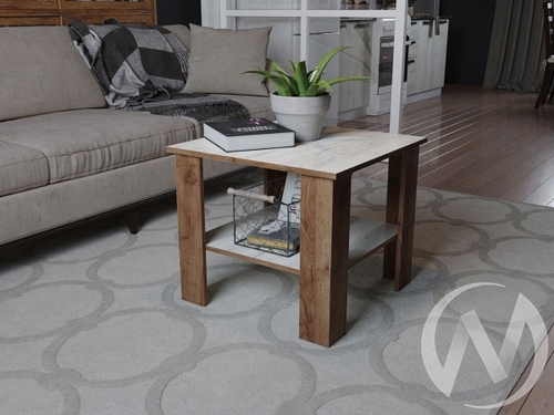 Стол журнальный Консул-9 (дуб крафт табачный/дуб крафт белый)