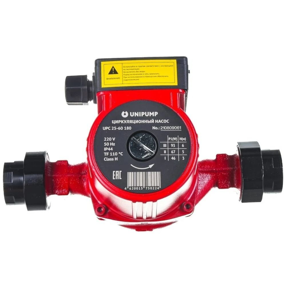 Насос циркуляционный, Unipump, 1 1/2 '', 100 Вт, напор6 м, 3.8 м³/ч, UPС 25-60 180