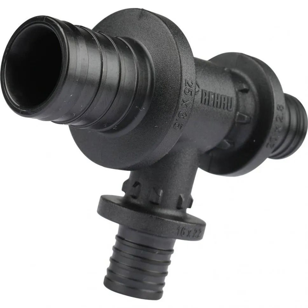 Тройник для PE-X труб аксиальный PPSU Дн 25х16х20 переходной RAUTITAN PX Rehau 11600831001