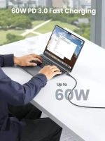 Кабель USB C - USB C, 480Mbps, 3A, QC4.0/PD3.0, 60W, 3m, UGREEN 60788