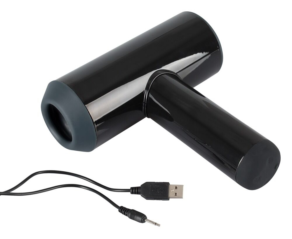 Черный мастурбатор с удобной ручкой Masturbator with 2 Functions (Цвет: черный)