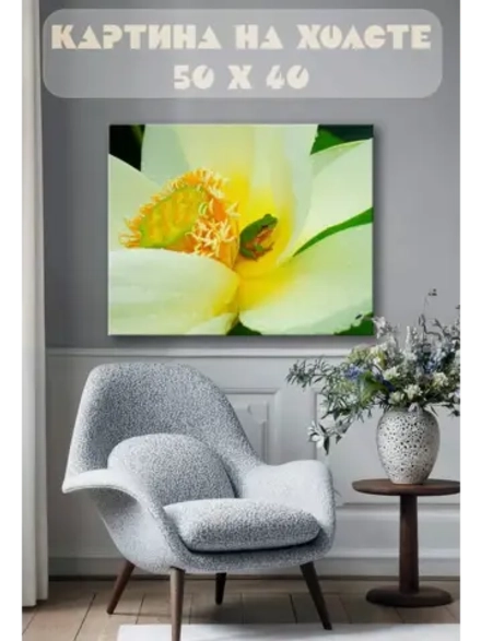 Картина на стену 40 X 50 Лягушка в цветке