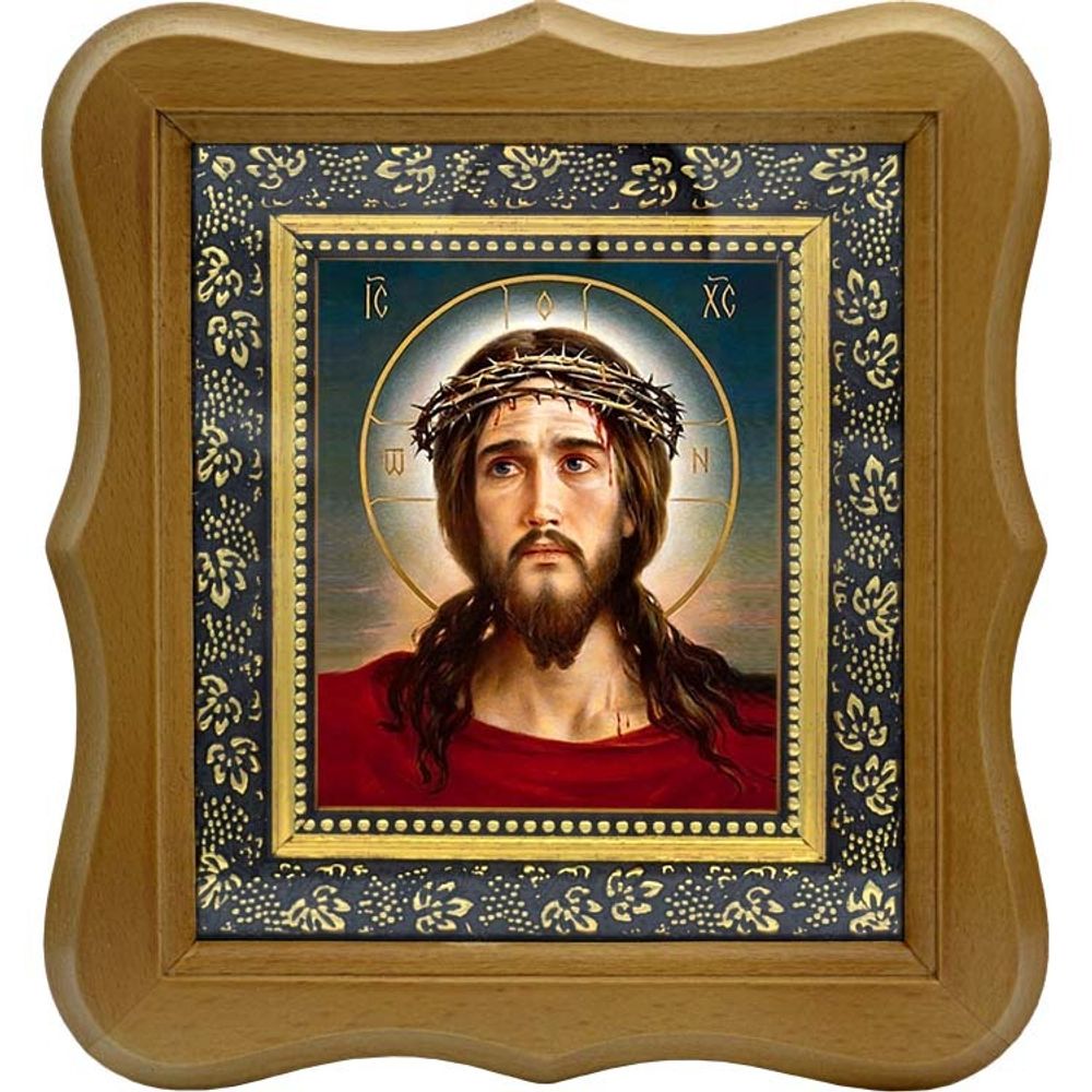 Иисус Христос в терновом венце. Икона на холсте.