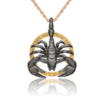 Подвеска «Скорпион» из комбинированного золота с цитринами