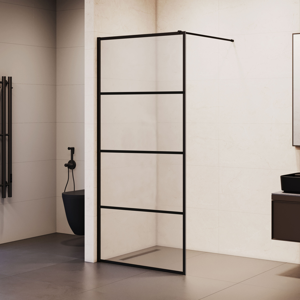 Душевая перегородка RGW WA-019B (Рисунок - черный принт, 700)