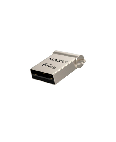 Карта памяти Maxvi USB MM 64GB metallic silver (FD64GBUSB20C10MM)