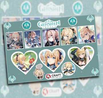 Стикерлист "Геншин Импакт - Сердечки" - Джинн