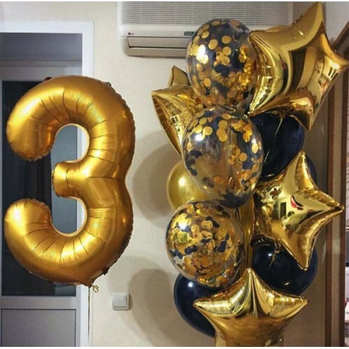 Облако шаров с Цифрой 3