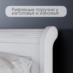 Кровать двуспальная 160х200 Мелания с выдвижными ящиками для белья, из натурального массива сосны с настилом, белый