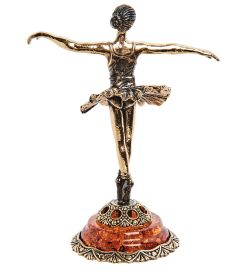 Народные промыслы AM-2841 Фигурка «Балерина» (латунь, янтарь)