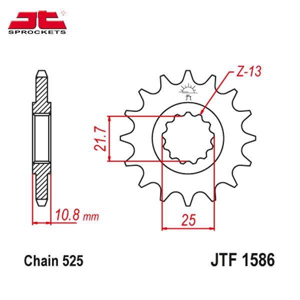 JT JTF1586.16 звезда передняя (ведущая), 16 зубьев