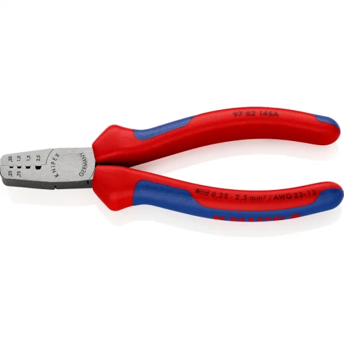 Инструмент для обжима контактных гильз 145 мм Knipex 97 62 145 A