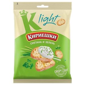 Кириешки Light пшеничные со вкусом Сметаны и Зелени 33 гр/шт 50 шт/кор