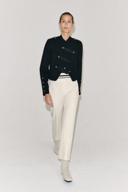 ZARA УКОРОЧЕННЫЕ БРЮКИ — ZW COLLECTION, ЭКРЮ