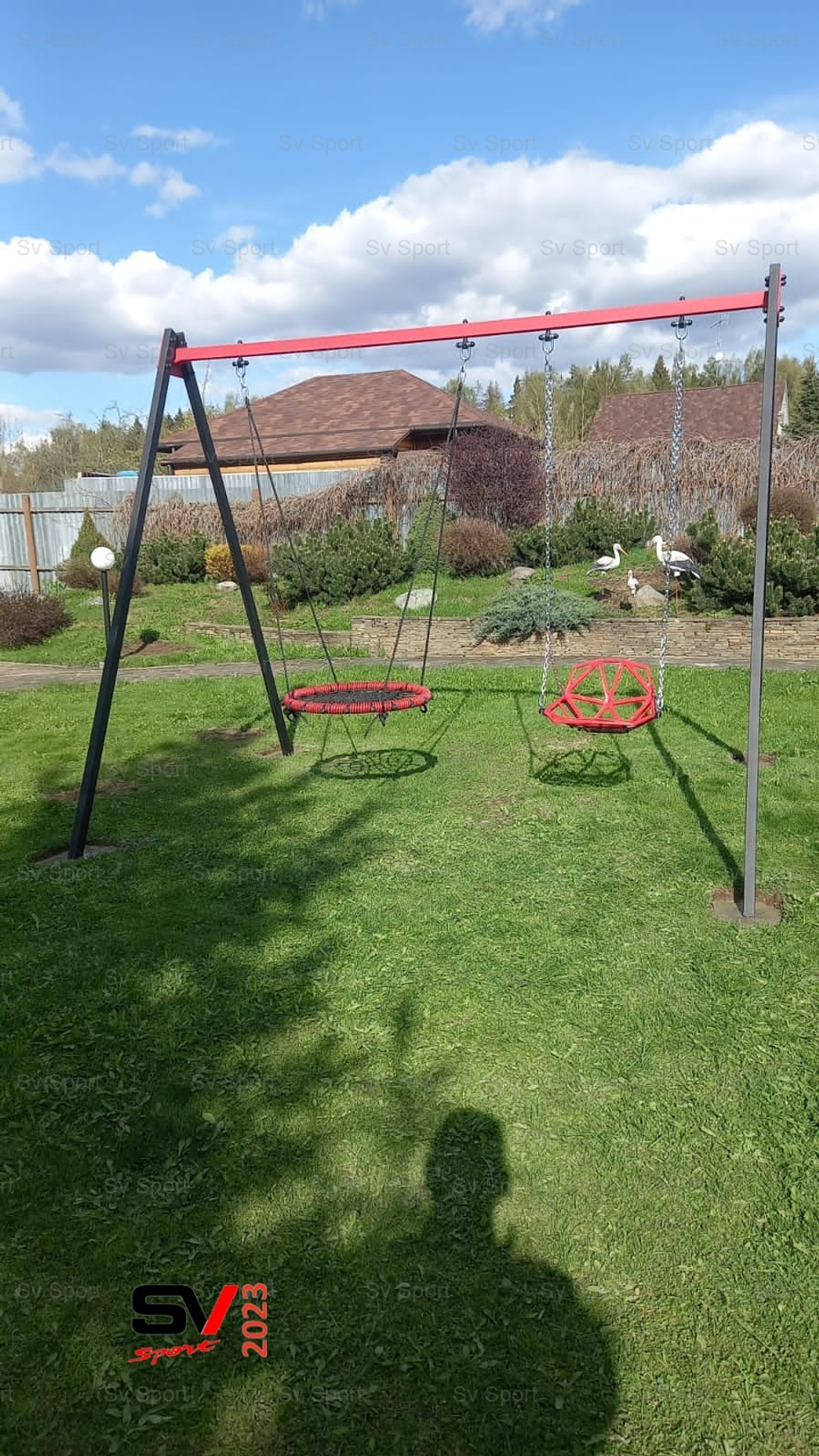 Монтаж уличных качелей Sv Sport